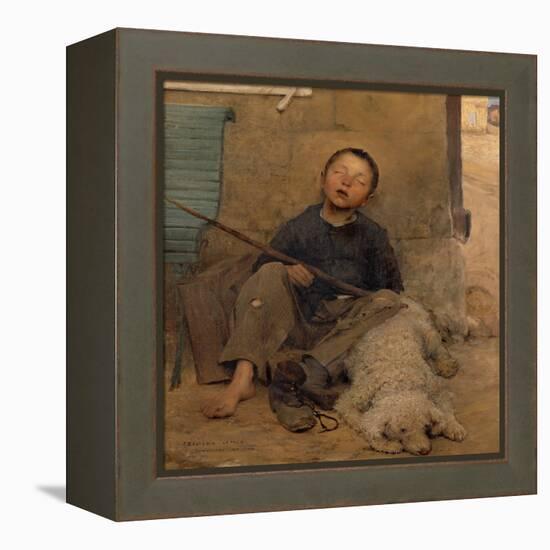 The Sleeping Itinerant-Jules Bastien-Lepage-Framed Premier Image Canvas