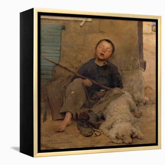 The Sleeping Itinerant-Jules Bastien-Lepage-Framed Premier Image Canvas