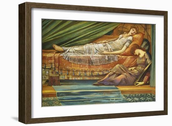 The Sleeping Princess, C.1886-88-Edward Burne-Jones-Framed Giclee Print