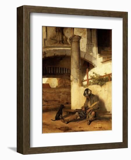 The sleeping sentinel (1654).-Carel Fabritius-Framed Giclee Print