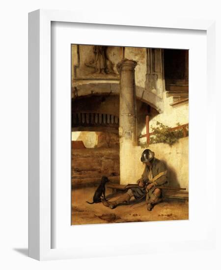 The sleeping sentinel (1654).-Carel Fabritius-Framed Giclee Print