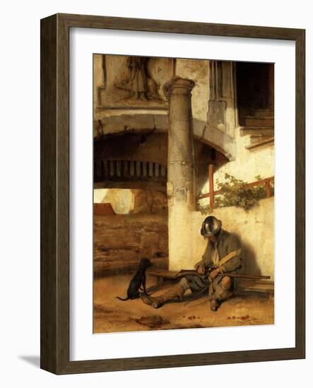 The sleeping sentinel (1654).-Carel Fabritius-Framed Giclee Print