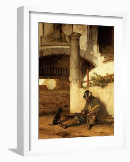 The sleeping sentinel (1654).-Carel Fabritius-Framed Giclee Print