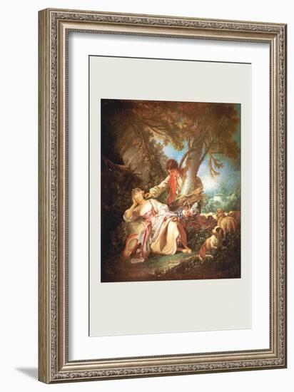 The Sleeping Shepherdess-Francois Boucher-Framed Art Print