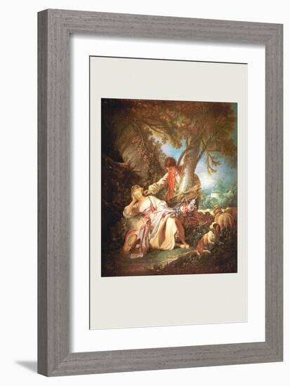 The Sleeping Shepherdess-Francois Boucher-Framed Art Print