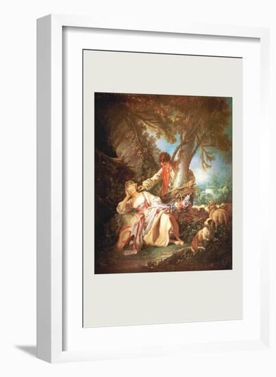 The Sleeping Shepherdess-Francois Boucher-Framed Art Print