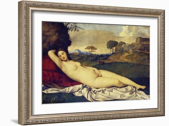 The Sleeping Venus, about 1510-Giorgio da Castelfranco, called Giorgione-Framed Giclee Print