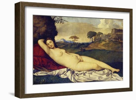 The Sleeping Venus, about 1510-Giorgio da Castelfranco, called Giorgione-Framed Giclee Print