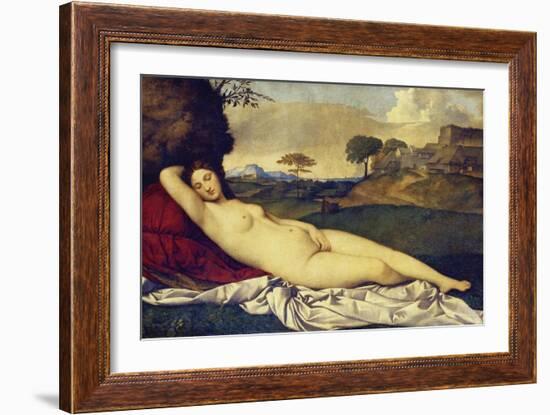 The Sleeping Venus, about 1510-Giorgio da Castelfranco, called Giorgione-Framed Giclee Print