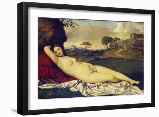 The Sleeping Venus, about 1510-Giorgio da Castelfranco, called Giorgione-Framed Giclee Print