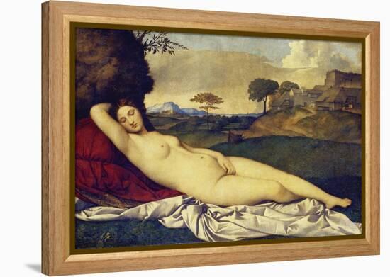 The Sleeping Venus, about 1510-Giorgio da Castelfranco, called Giorgione-Framed Premier Image Canvas