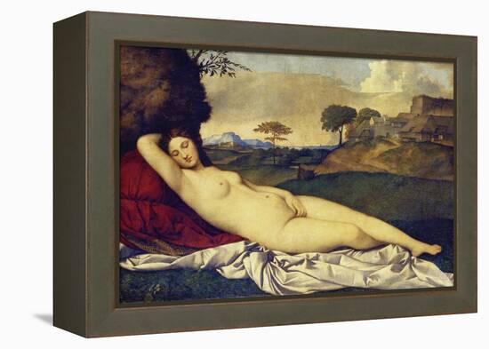 The Sleeping Venus, about 1510-Giorgio da Castelfranco, called Giorgione-Framed Premier Image Canvas