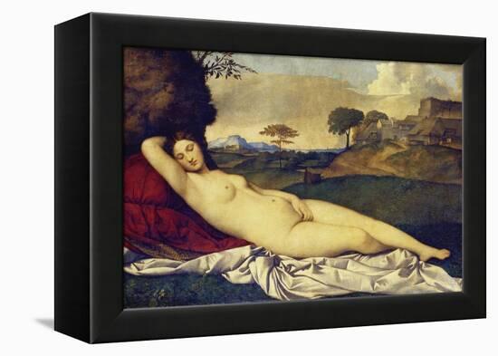 The Sleeping Venus, about 1510-Giorgio da Castelfranco, called Giorgione-Framed Premier Image Canvas