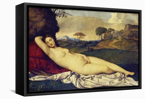 The Sleeping Venus, about 1510-Giorgio da Castelfranco, called Giorgione-Framed Premier Image Canvas