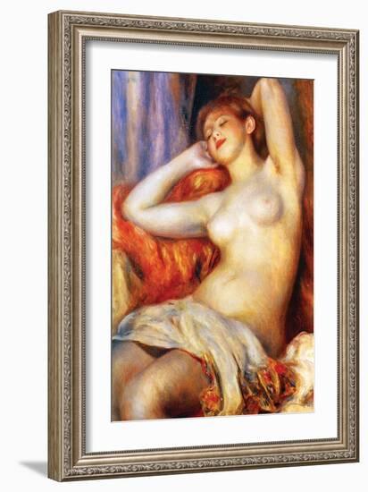 The Sleeping-Pierre-Auguste Renoir-Framed Art Print