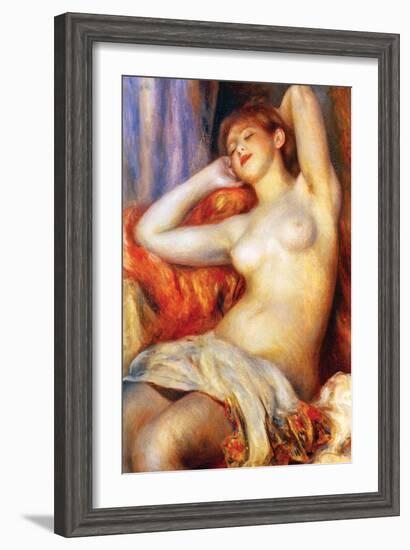 The Sleeping-Pierre-Auguste Renoir-Framed Art Print