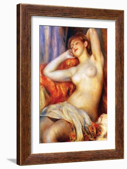 The Sleeping-Pierre-Auguste Renoir-Framed Art Print