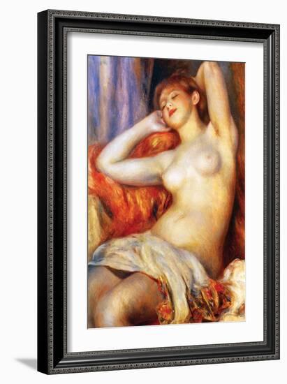 The Sleeping-Pierre-Auguste Renoir-Framed Art Print