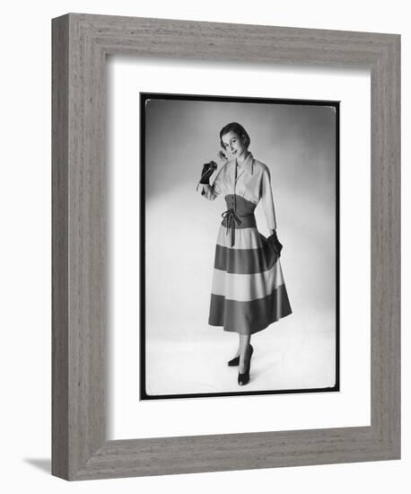 The Sleeves are Cut with the Upper Bodice and Fitted to a Deep Waist Band-null-Framed Art Print