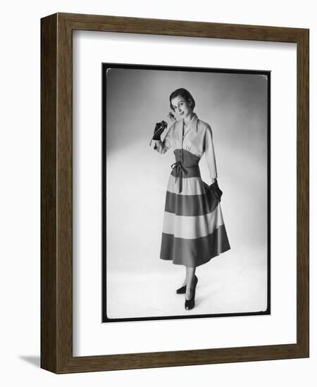 The Sleeves are Cut with the Upper Bodice and Fitted to a Deep Waist Band-null-Framed Art Print