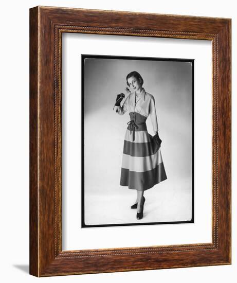 The Sleeves are Cut with the Upper Bodice and Fitted to a Deep Waist Band-null-Framed Art Print