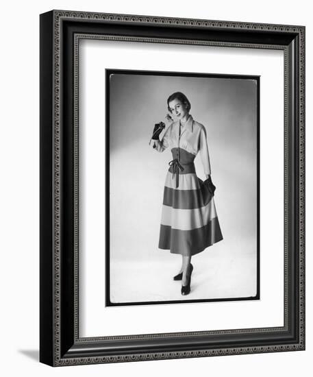 The Sleeves are Cut with the Upper Bodice and Fitted to a Deep Waist Band-null-Framed Art Print