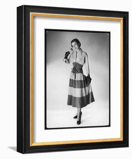 The Sleeves are Cut with the Upper Bodice and Fitted to a Deep Waist Band-null-Framed Art Print