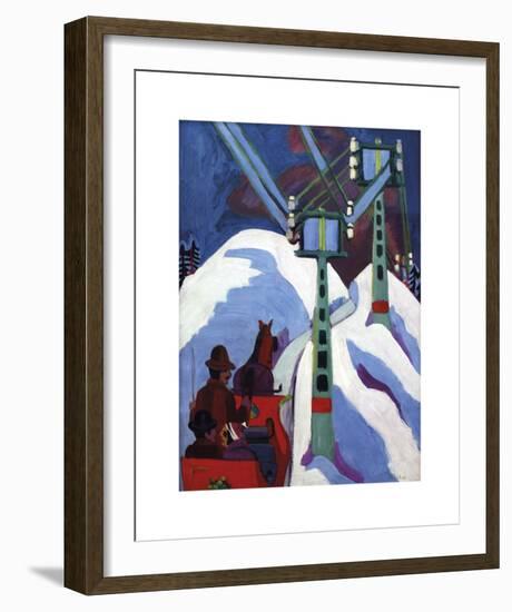 The Sleigh Ride-Ernst Ludwig Kirchner-Framed Premium Giclee Print