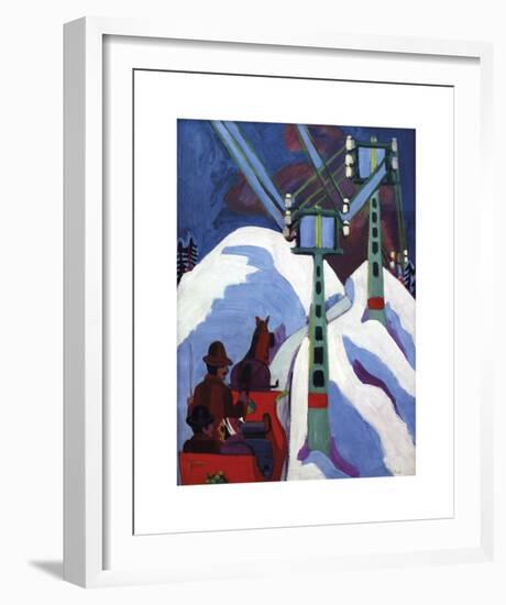 The Sleigh Ride-Ernst Ludwig Kirchner-Framed Premium Giclee Print
