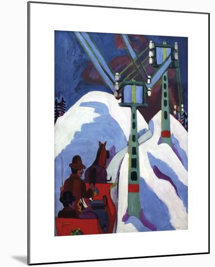 The Sleigh Ride-Ernst Ludwig Kirchner-Mounted Premium Giclee Print
