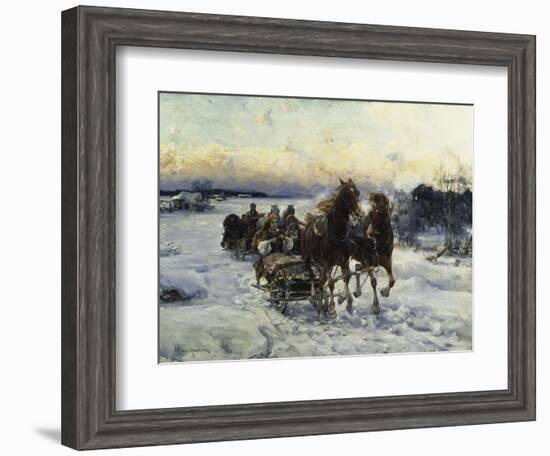 The Sleigh Ride-Alfred Kowalski-Framed Giclee Print