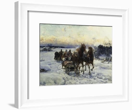 The Sleigh Ride-Alfred von Wierusz-Kowalski-Framed Giclee Print