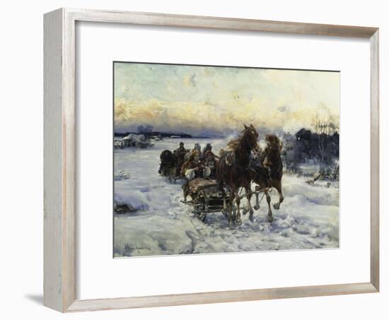 The Sleigh Ride-Alfred von Wierusz-Kowalski-Framed Giclee Print