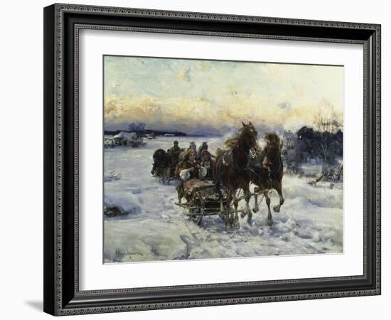 The Sleigh Ride-Alfred von Wierusz-Kowalski-Framed Giclee Print