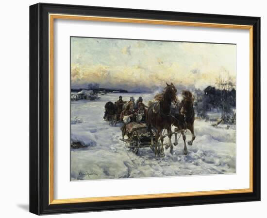 The Sleigh Ride-Alfred von Wierusz-Kowalski-Framed Giclee Print