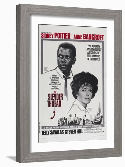 The Slender Thread, Sidney Poitier, Anne Bancroft, 1965-null-Framed Art Print