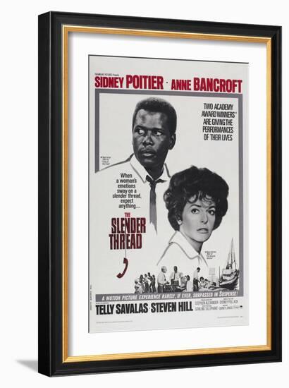 The Slender Thread, Sidney Poitier, Anne Bancroft, 1965-null-Framed Art Print