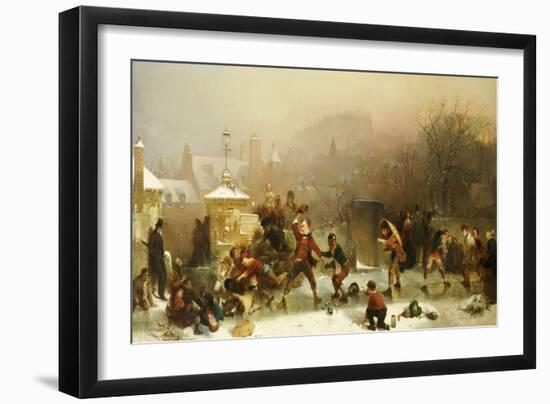 The Slide Below the Castle, Edinburgh, 1854-John Ritchie-Framed Giclee Print