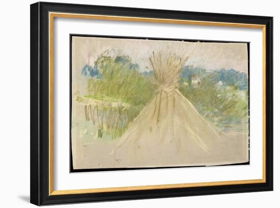 The Small Haystack, 1882 (Pastel on Paper)-Berthe Morisot-Framed Giclee Print