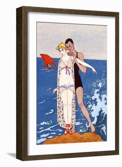 The Small Island, France, Early 20th Century-Georges Barbier-Framed Giclee Print