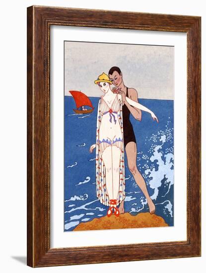 The Small Island, France, Early 20th Century-Georges Barbier-Framed Giclee Print