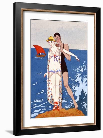 The Small Island, France, Early 20th Century-Georges Barbier-Framed Giclee Print