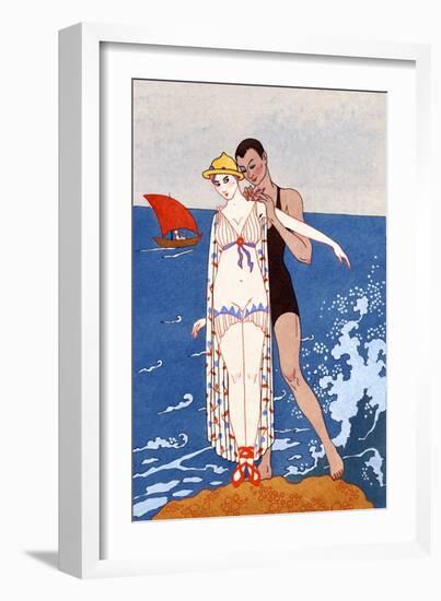 The Small Island, France, Early 20th Century-Georges Barbier-Framed Giclee Print