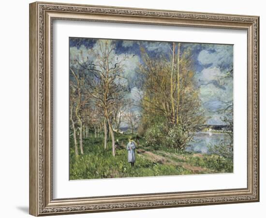 The Small Meadows in Spring-Alfred Sisley-Framed Giclee Print