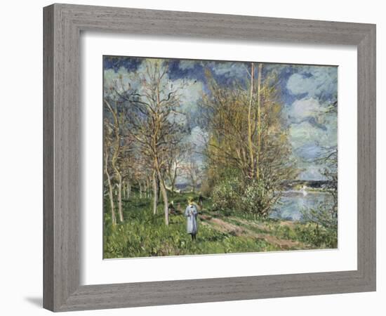 The Small Meadows in Spring-Alfred Sisley-Framed Giclee Print