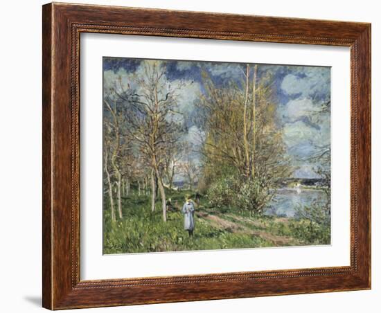 The Small Meadows in Spring-Alfred Sisley-Framed Giclee Print