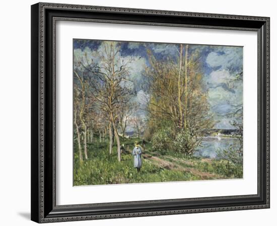 The Small Meadows in Spring-Alfred Sisley-Framed Giclee Print