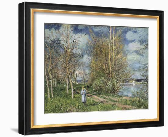 The Small Meadows in Spring-Alfred Sisley-Framed Giclee Print