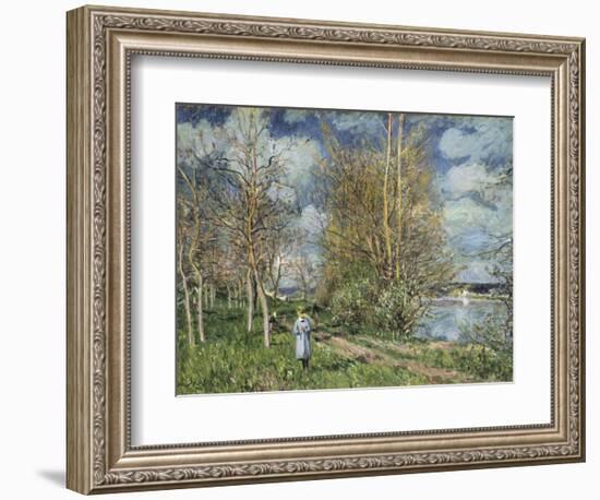 The Small Meadows in Spring-Alfred Sisley-Framed Giclee Print