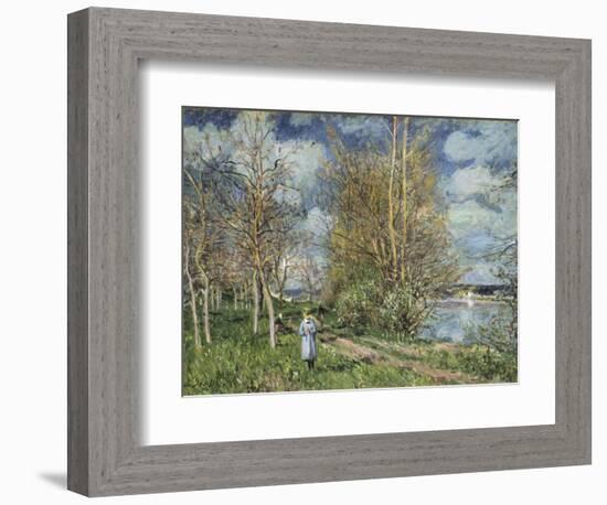 The Small Meadows in Spring-Alfred Sisley-Framed Giclee Print